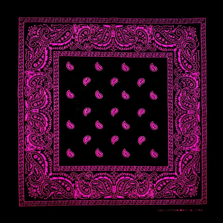 Paisley bandana, svart/röd batik