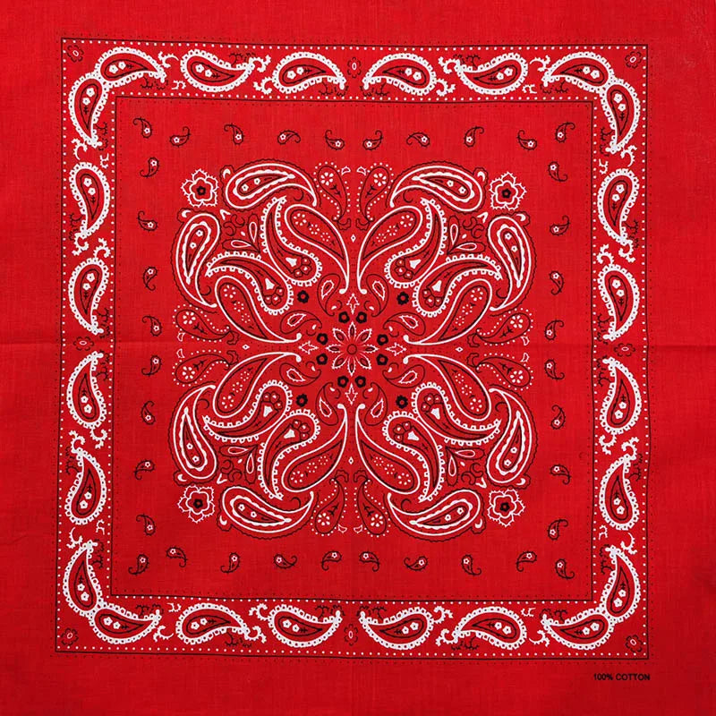 Paisley bandana, svart/röd batik