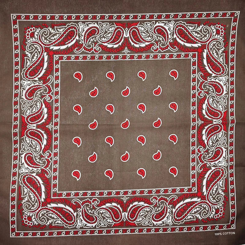Paisley bandana, svart/röd batik