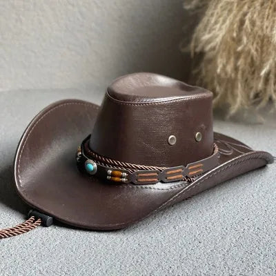 Cowboyhatt i konstläder, panama