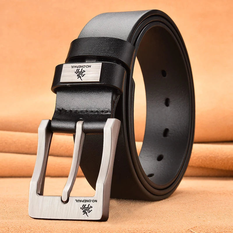 Cowboybälte i läder för jeans, herr