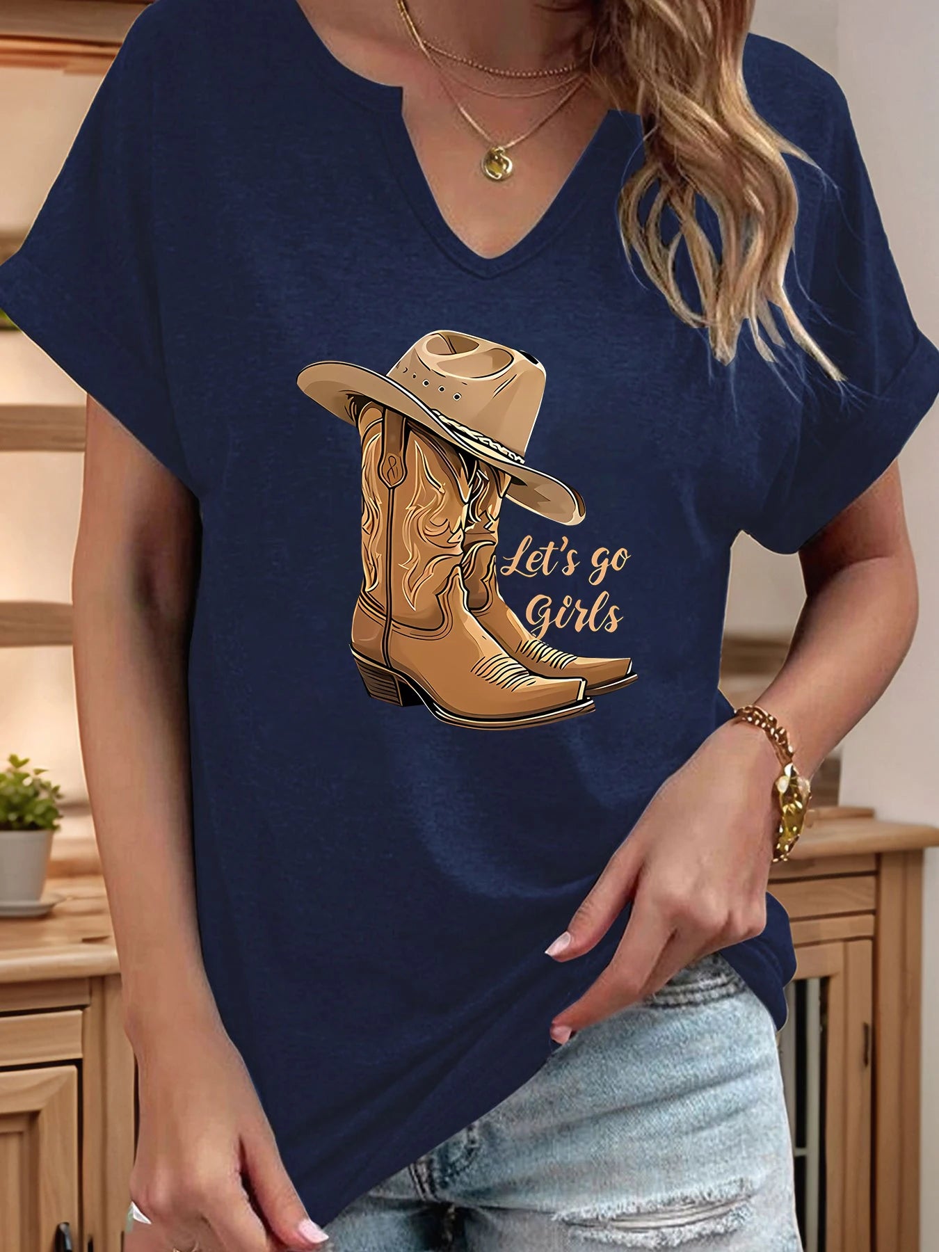 Western t-shirt "Let's Go Girls", dam