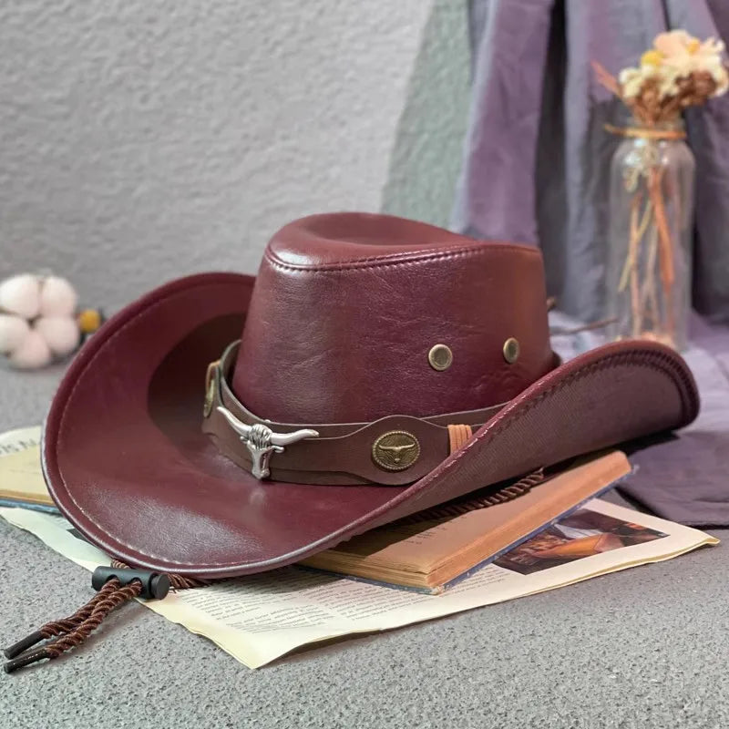 Cowboyhatt i konstläder, panama