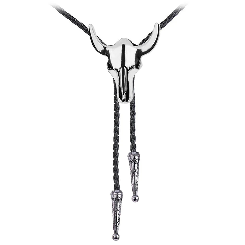 Bolo tie med tjurhuvud, guld (justerbar)