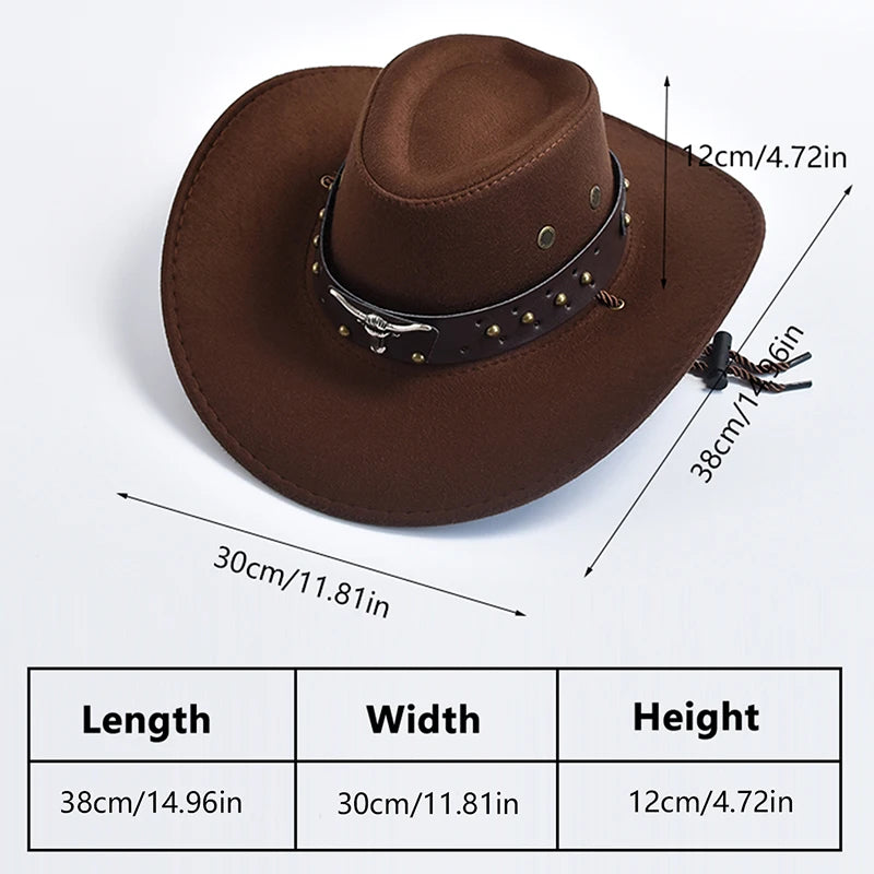 Cowboyhatt i mocka med brett brätte