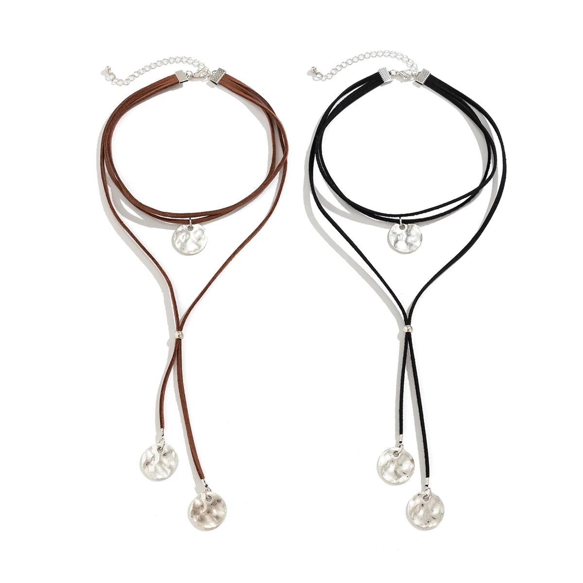 Halsband i läderrep, brun/svart