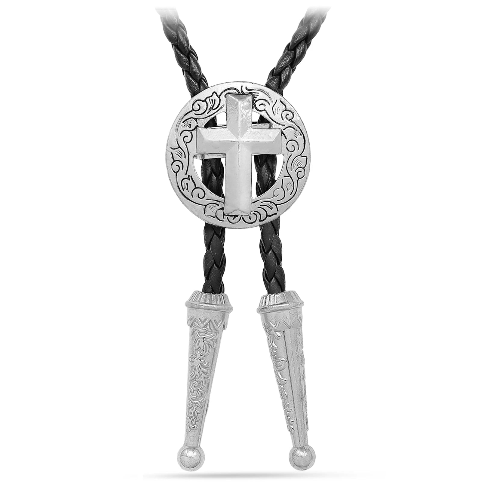 Bolo tie med tjurhuvud i läderrep