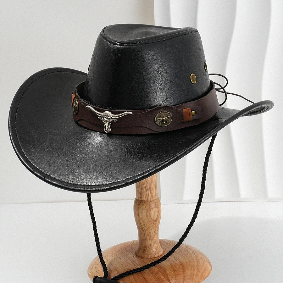 Cowboyhatt i konstläder, unisex