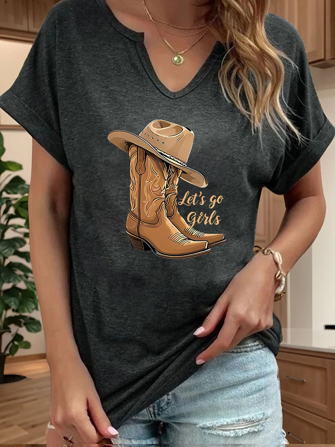 Western t-shirt "Let's Go Girls", dam