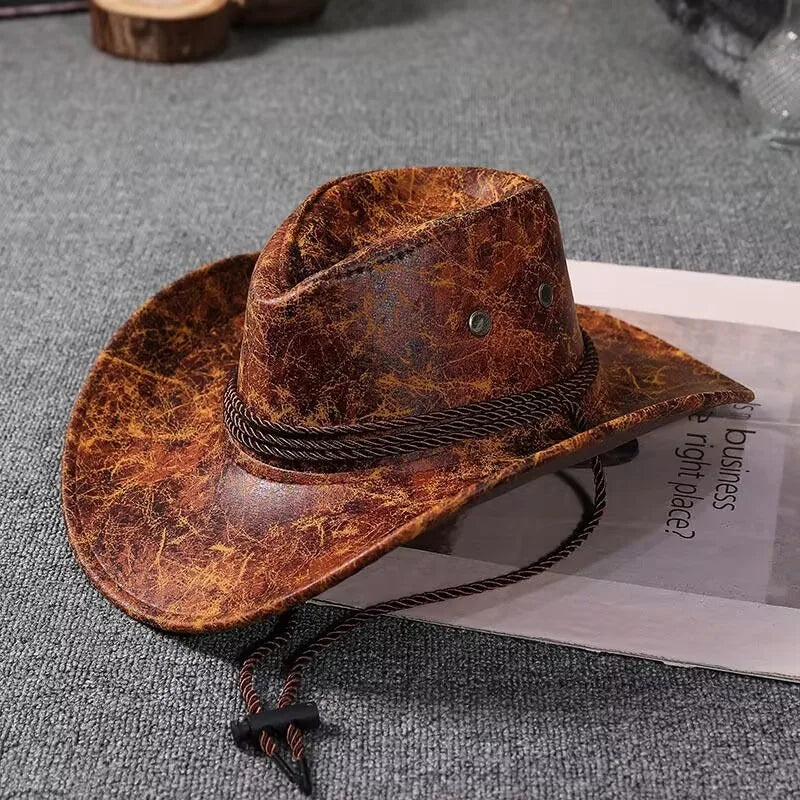 Cowboyhatt i konstläder, panama (fler färger)