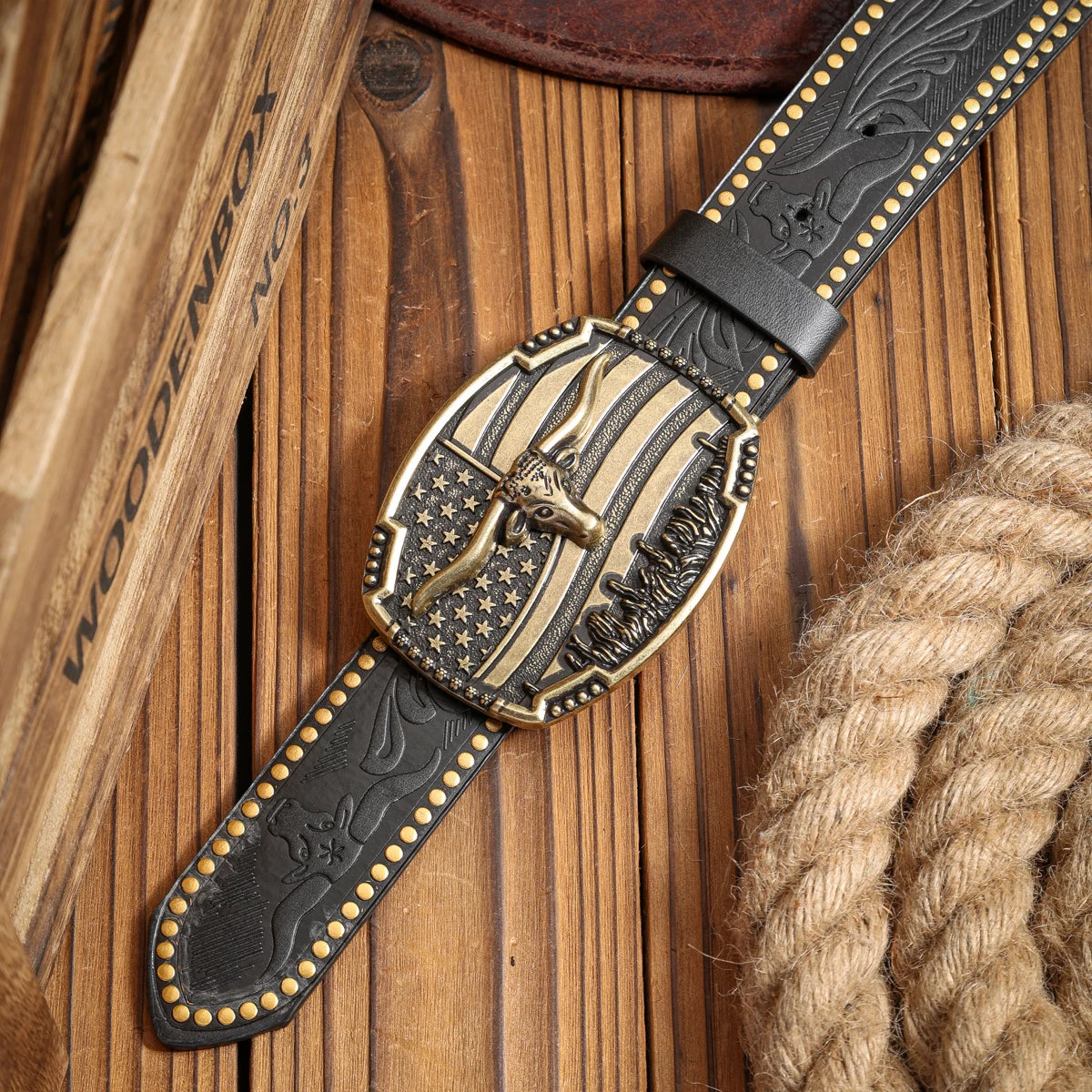 Cowboybälte i denim, retro