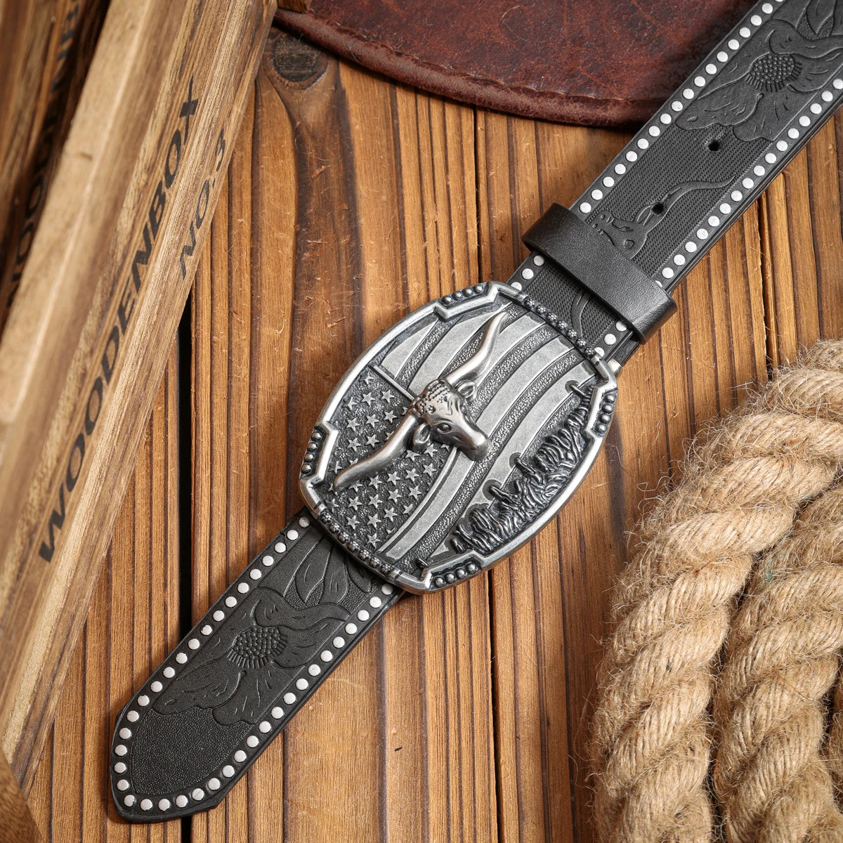 Cowboybälte i denim, retro
