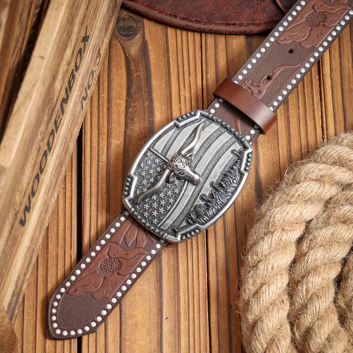 Cowboybälte i denim, retro