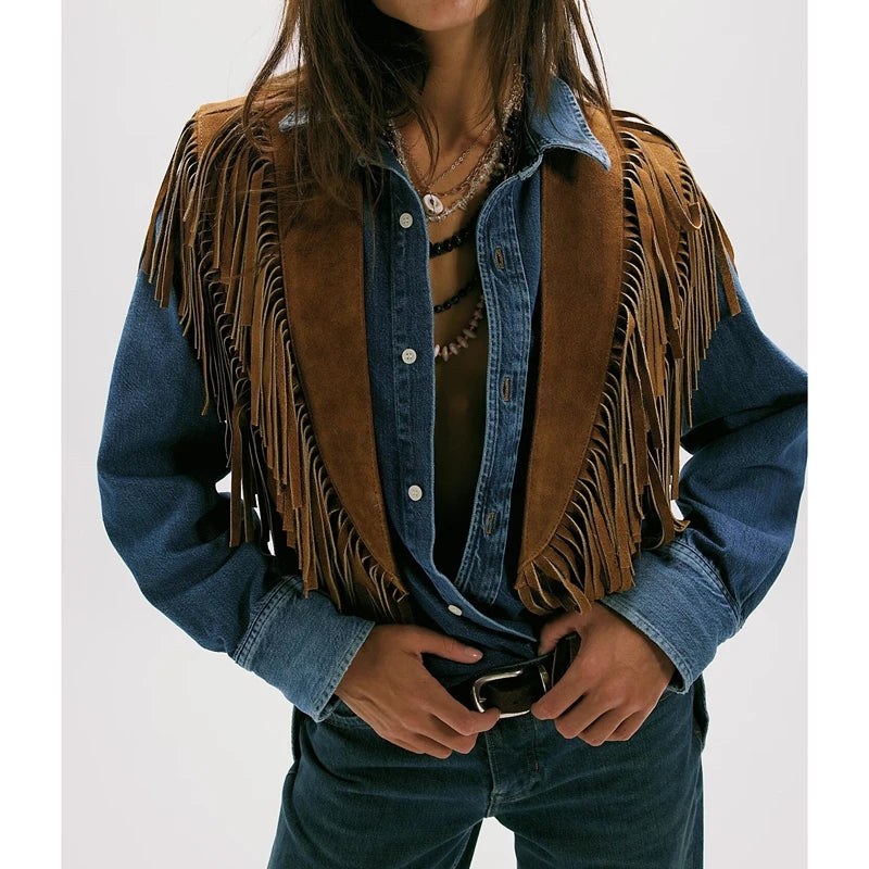 Cowgirl fransväst i mocka, 70-tal