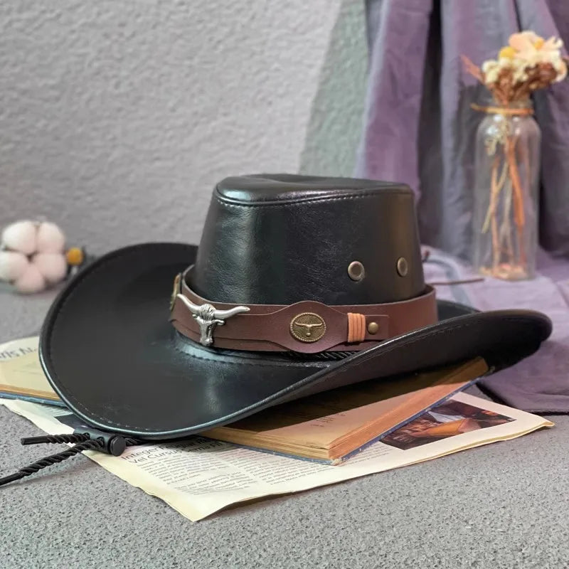 Cowboyhatt i konstläder, panama