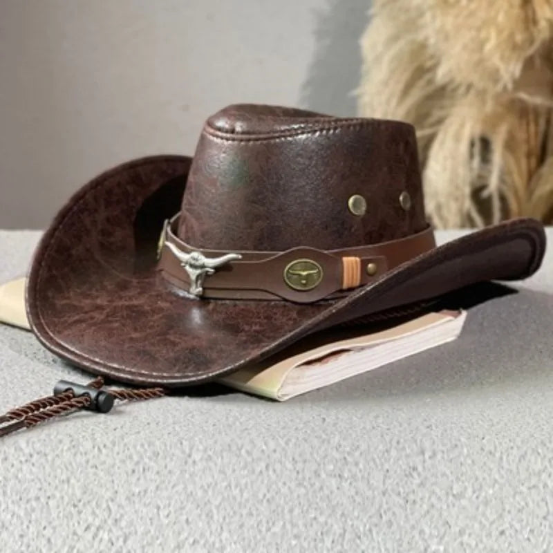 Cowboyhatt i konstläder, panama (fler färger)