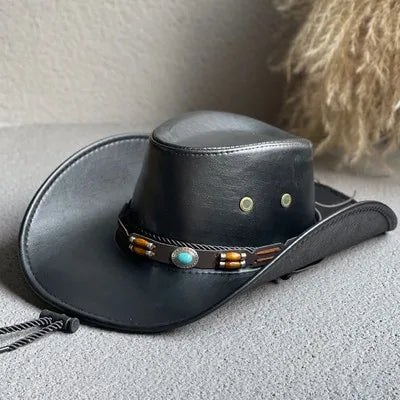 Cowboyhatt i konstläder, panama