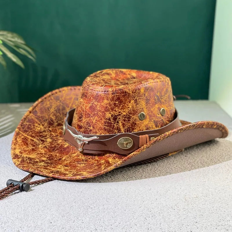Cowboyhatt i konstläder, panama (fler färger)