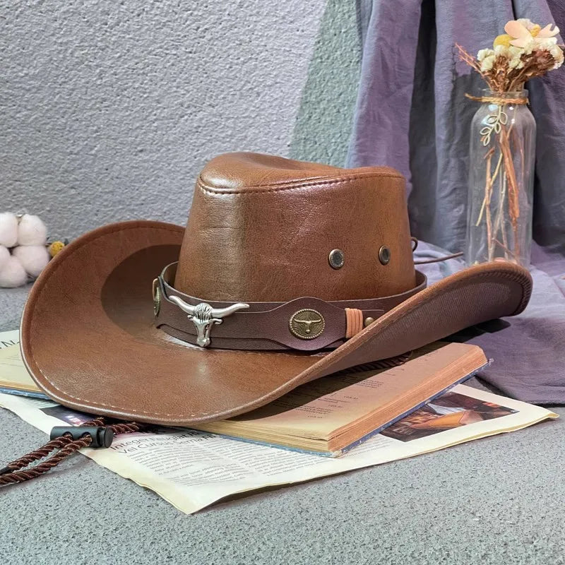 Cowboyhatt i konstläder, panama