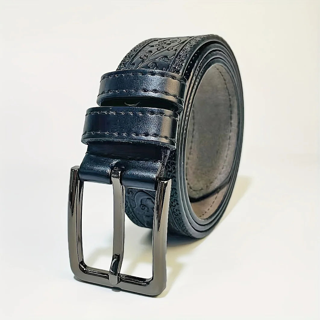 Cowboybälte i präglat läder, herr