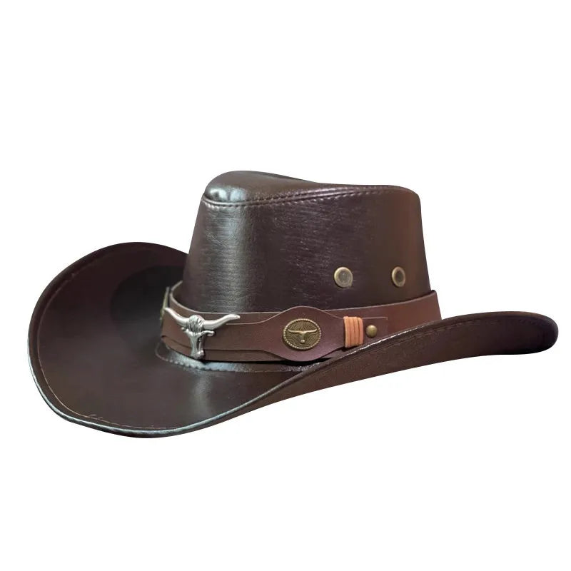 Cowboyhatt i konstläder, panama