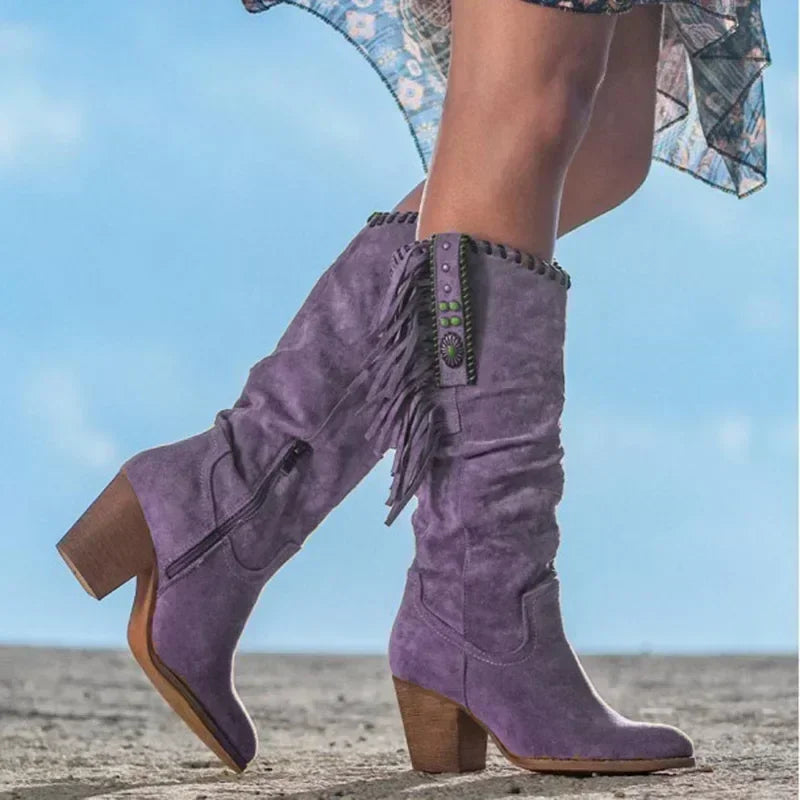 Cowboyboots med fransar, dam