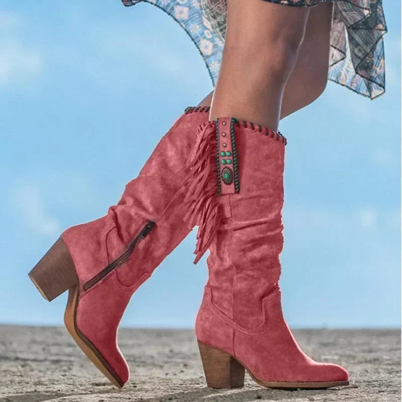 Cowboyboots med fransar, dam