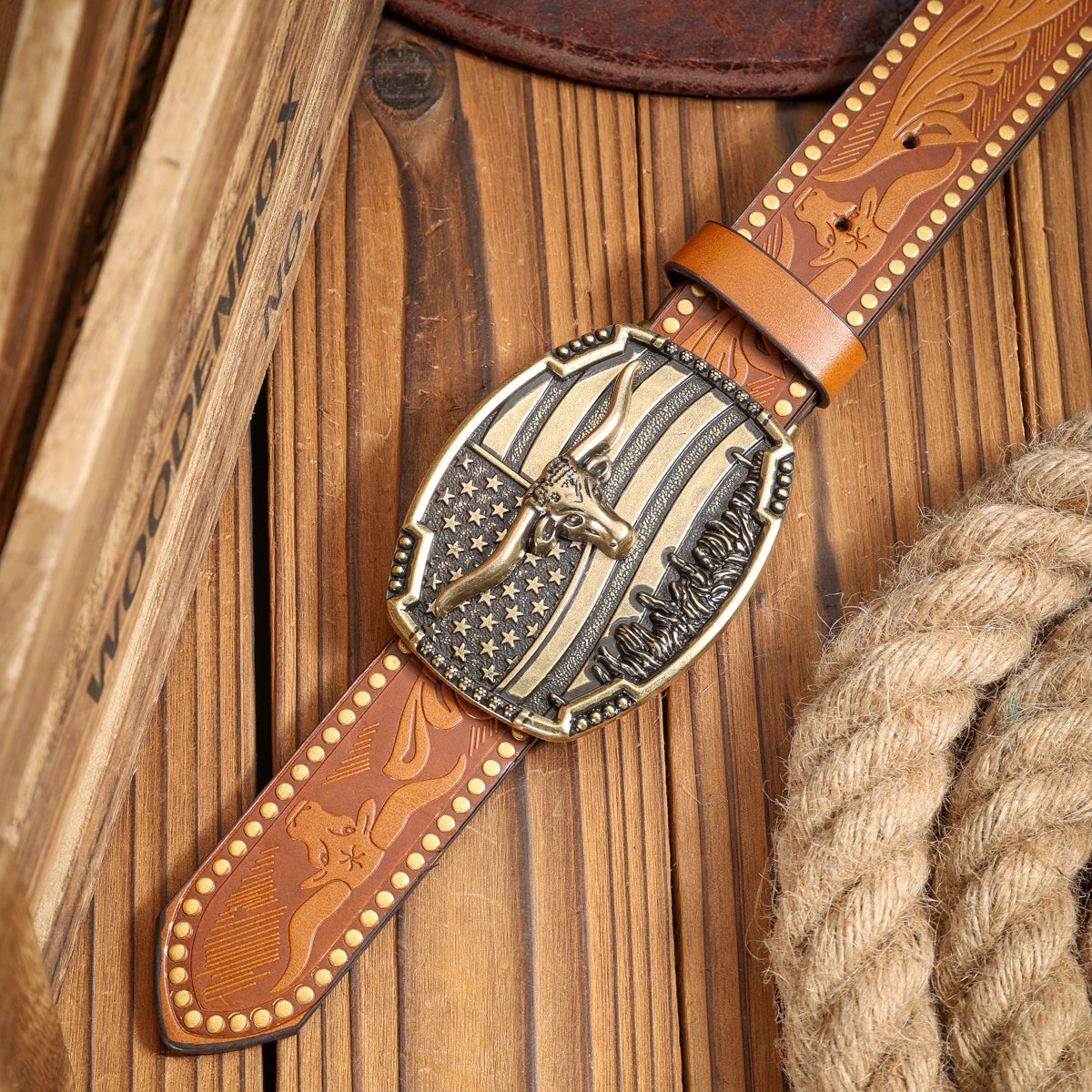 Cowboybälte i denim, retro