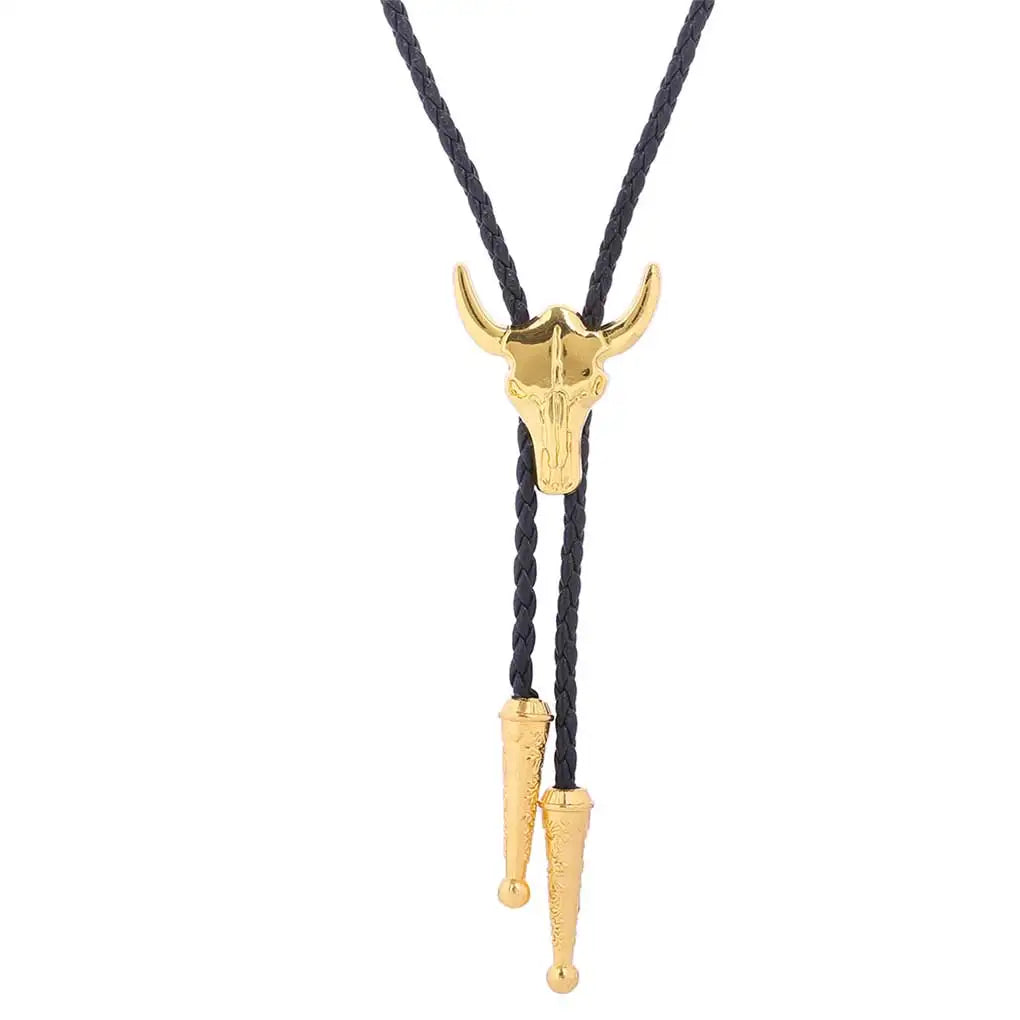 Bolo tie med tjurhuvud, guldfärgad