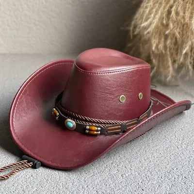 Cowboyhatt i konstläder, panama