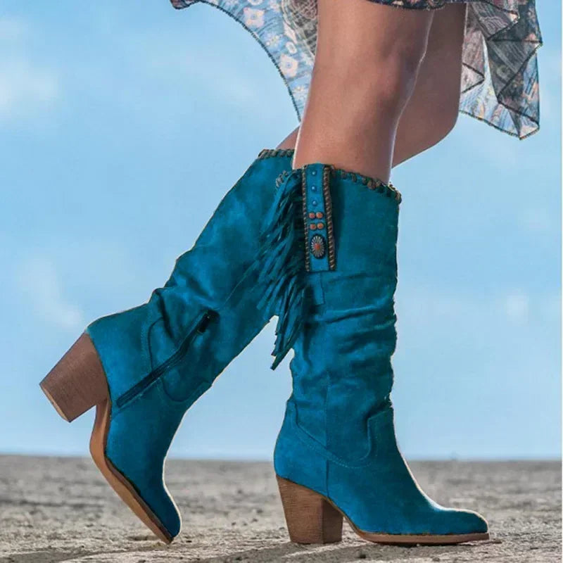 Cowboyboots med fransar, dam