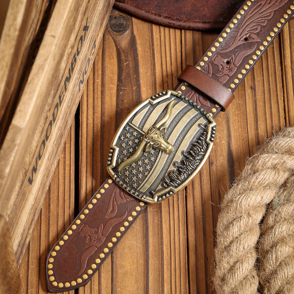 Cowboybälte i denim, retro