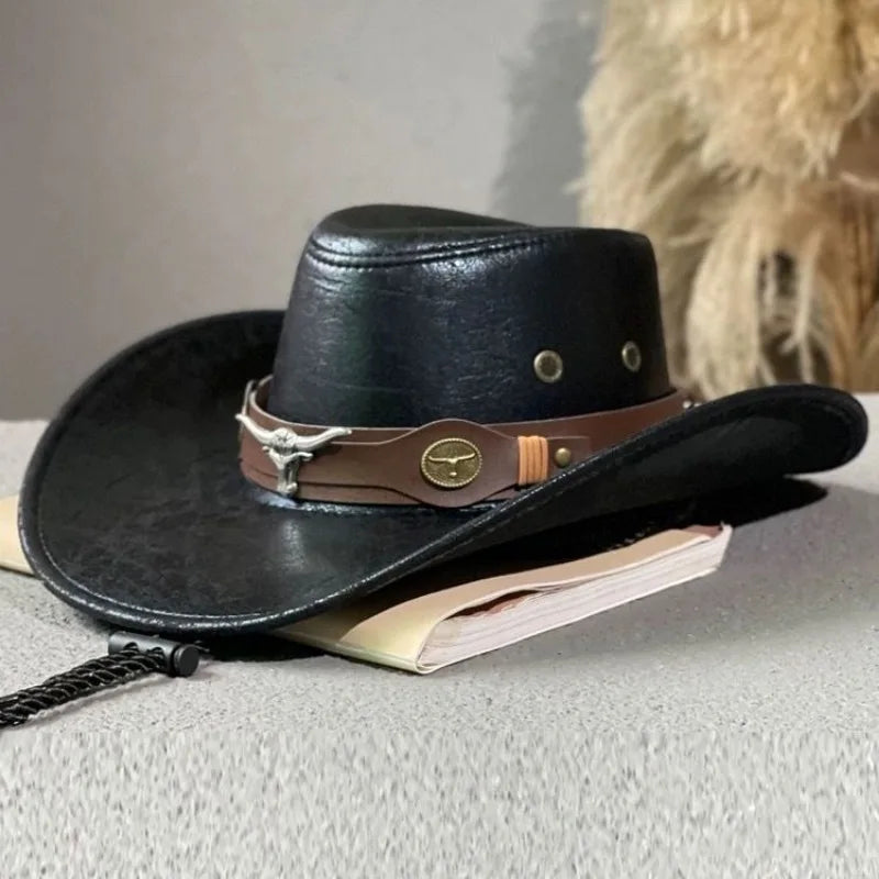 Cowboyhatt i konstläder, panama (fler färger)