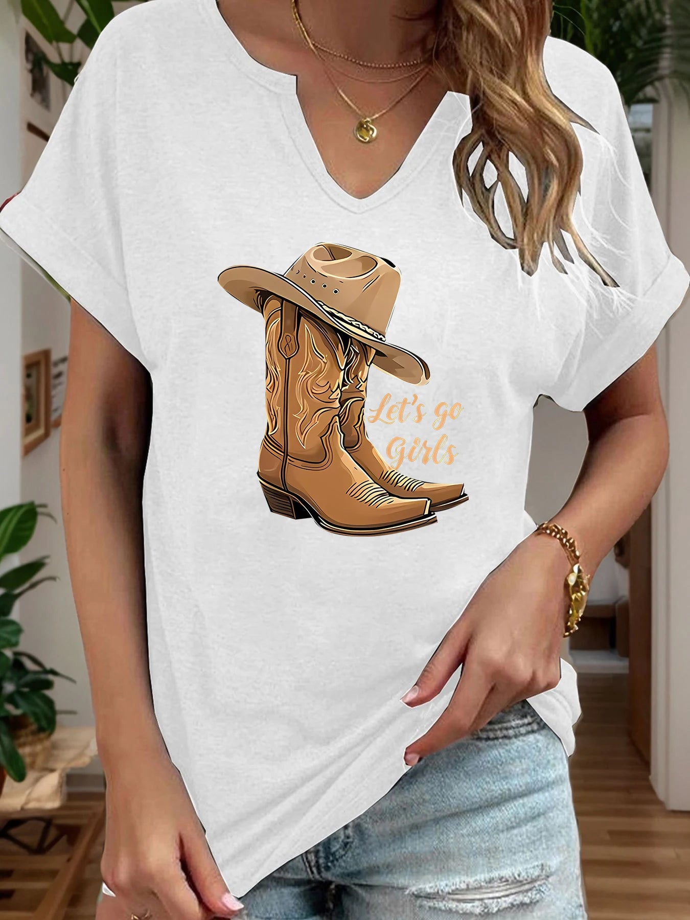 Western t-shirt "Let's Go Girls", dam
