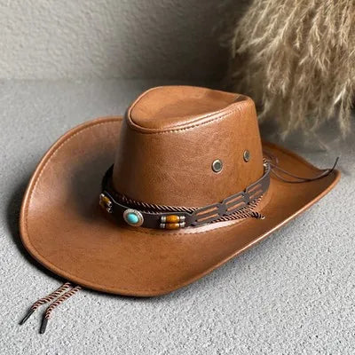Cowboyhatt i konstläder, panama