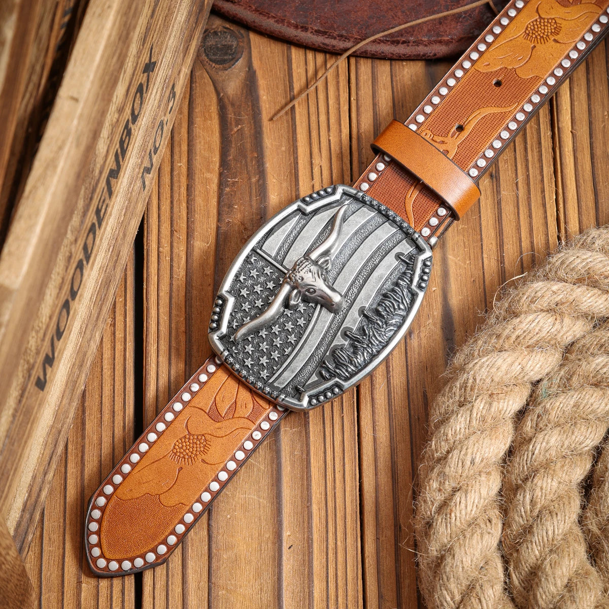 Cowboybälte i denim, retro