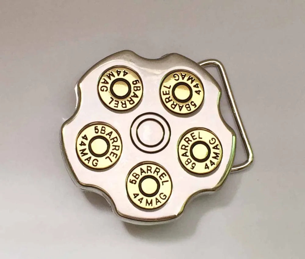 Roterande bältesspänne med .44 Magnum-kula
