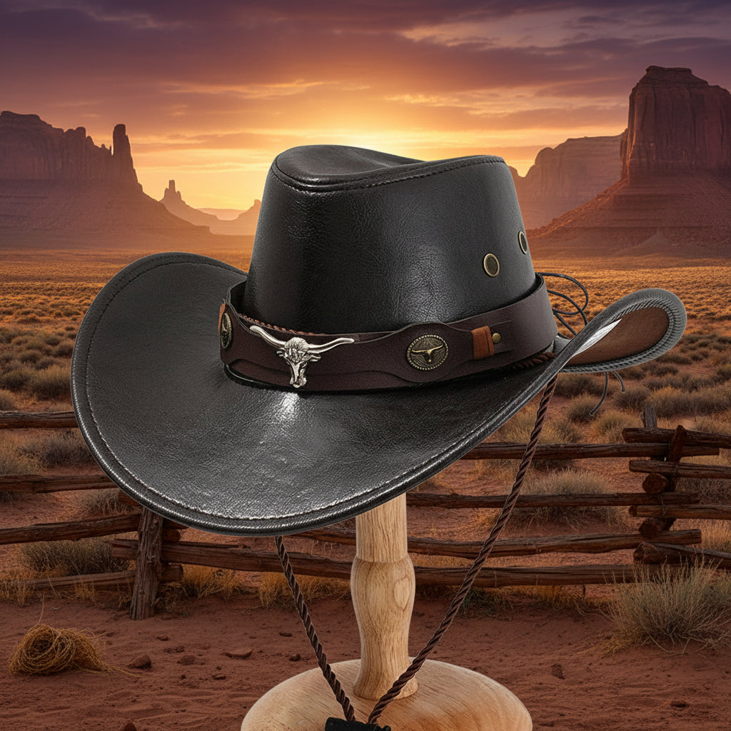 Cowboyhatt i konstläder, unisex