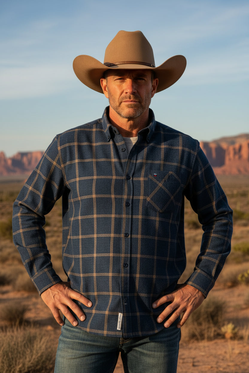Rutig flanellskjorta i bomull, herr (XS–5XL)