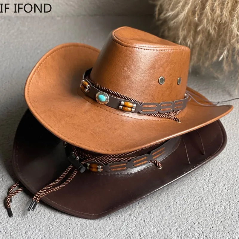 Cowboyhatt i konstläder, panama