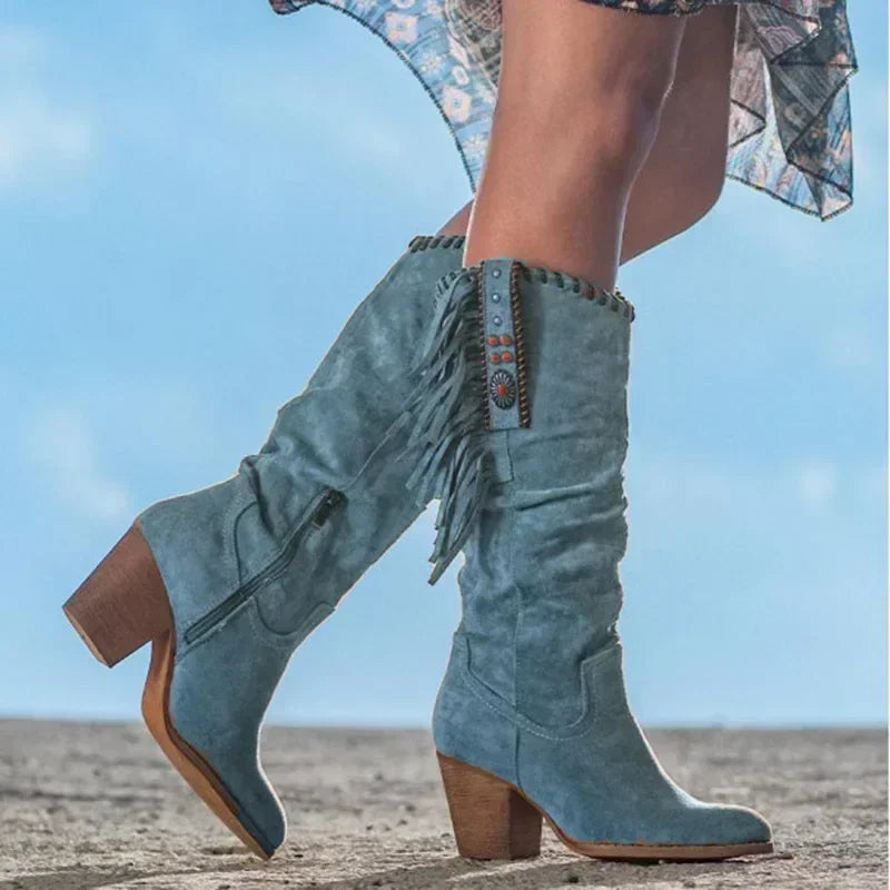 Cowboyboots med fransar, dam