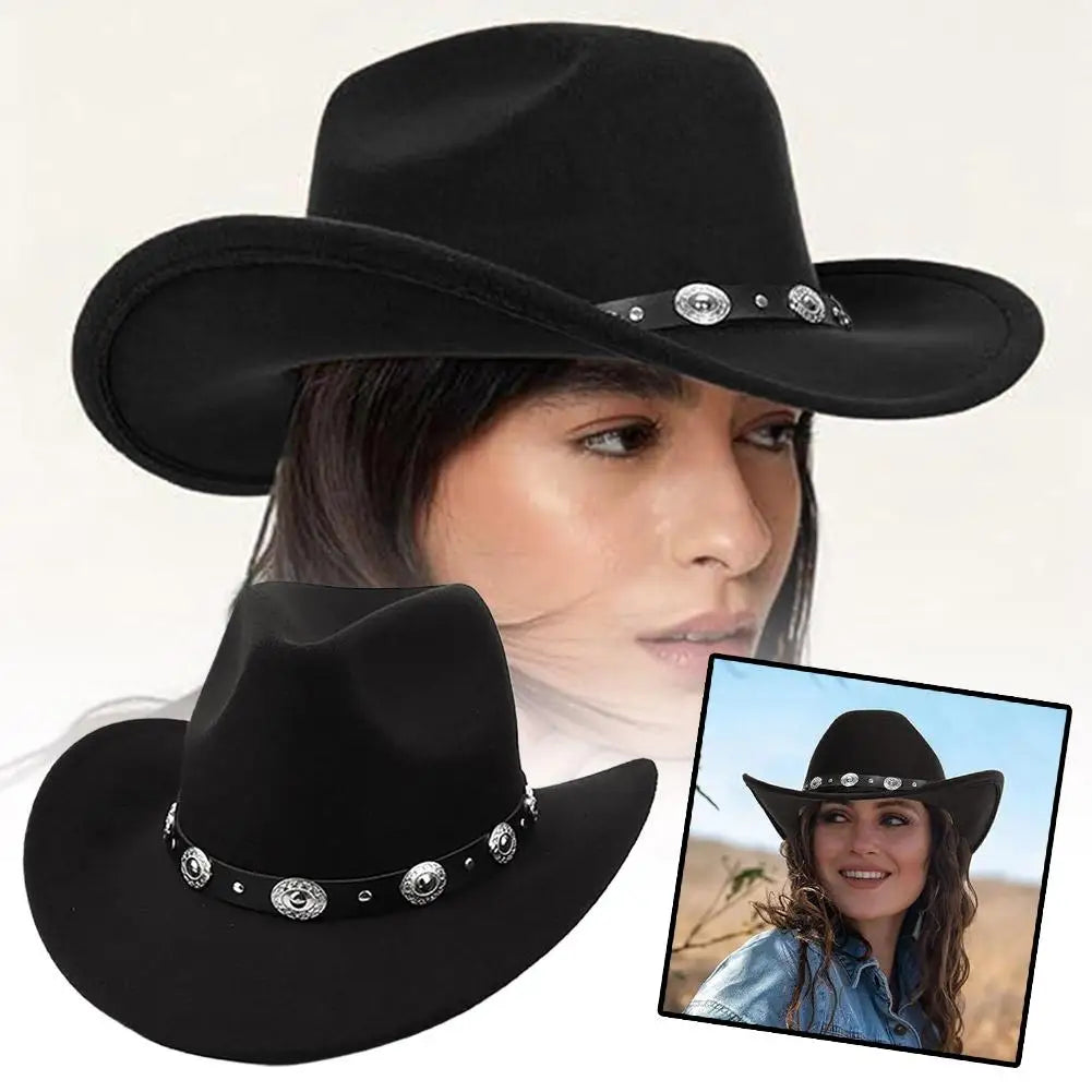 Cowboyhatt med uppvikt brätte