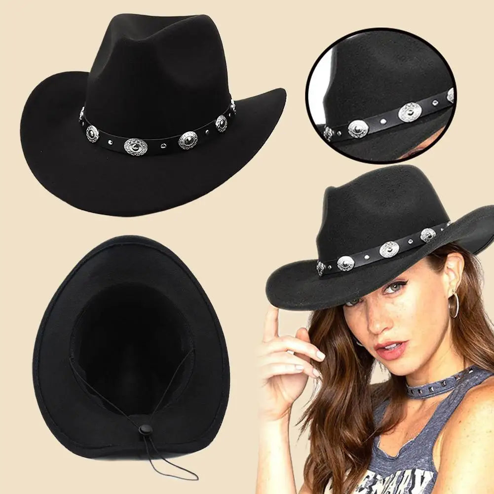 Cowboyhatt med uppvikt brätte