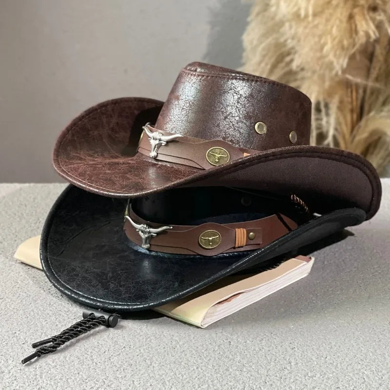 Cowboyhatt i konstläder, panama (fler färger)