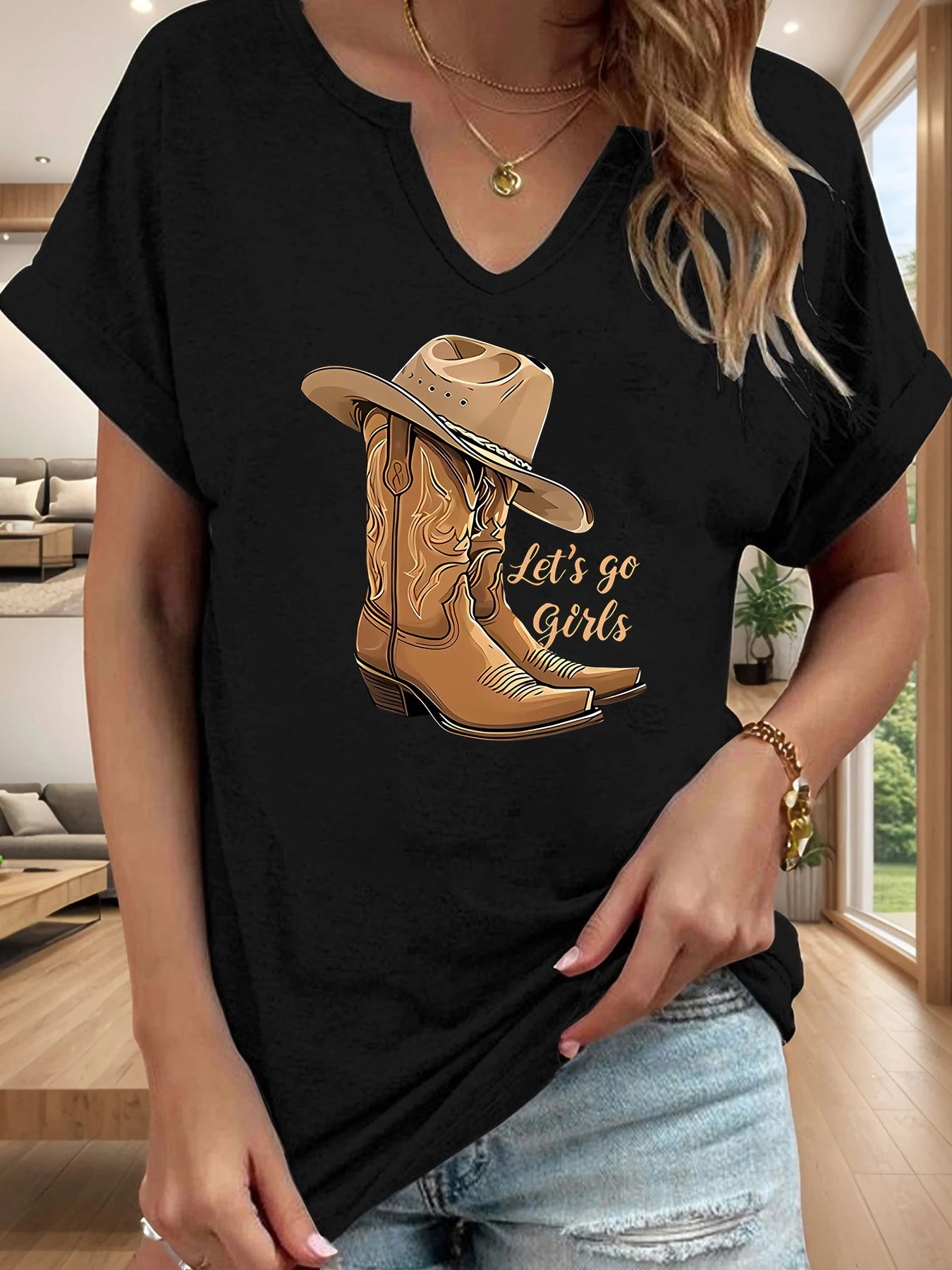 Western t-shirt "Let's Go Girls", dam