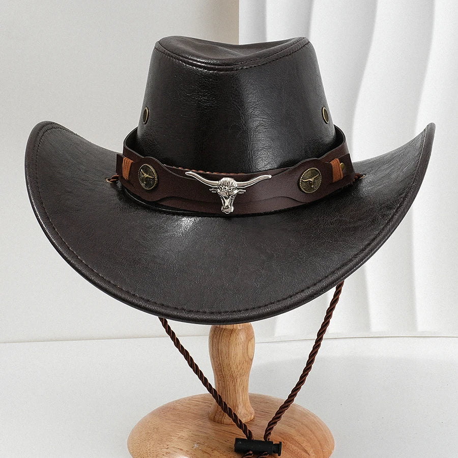 Cowboyhatt i konstläder, unisex