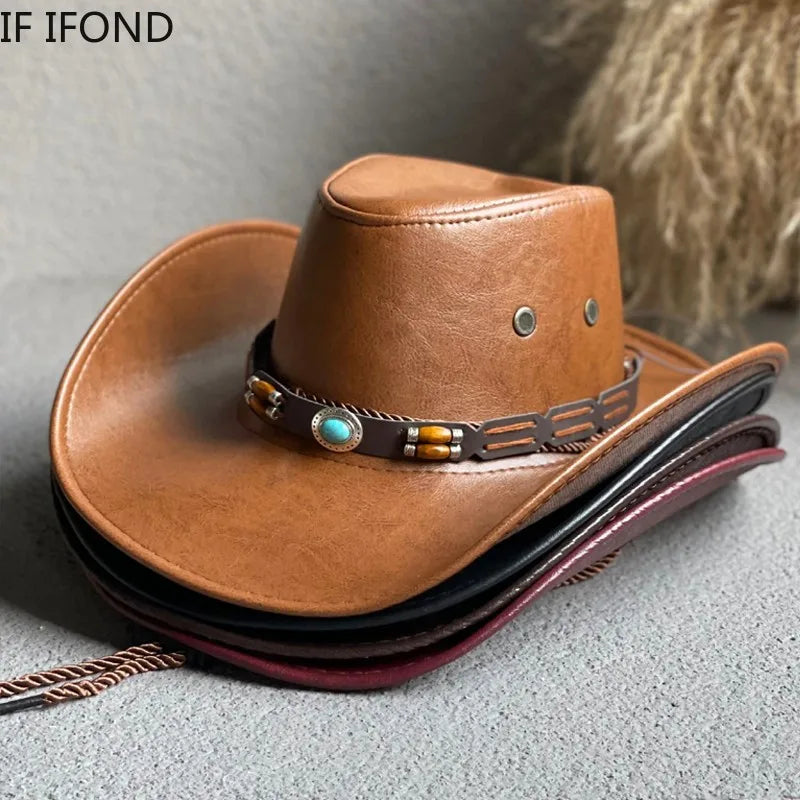 Cowboyhatt i konstläder, panama