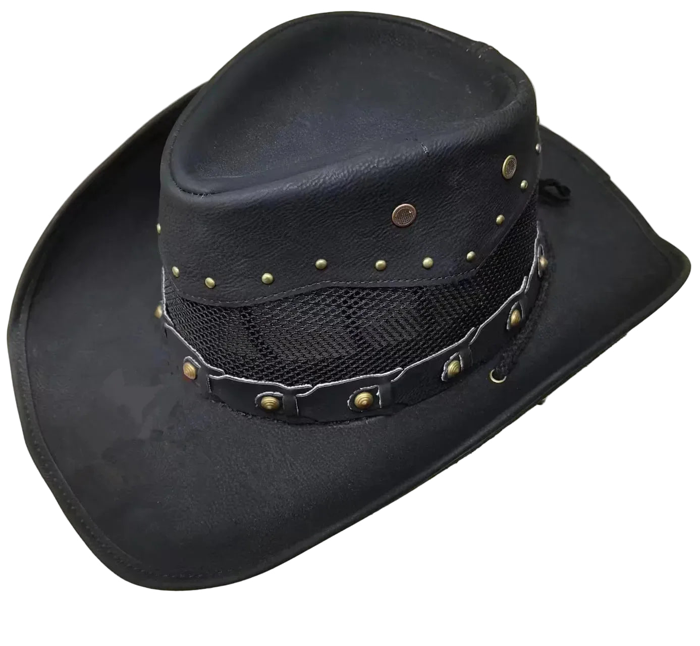 Western hög hatt i läder, retro