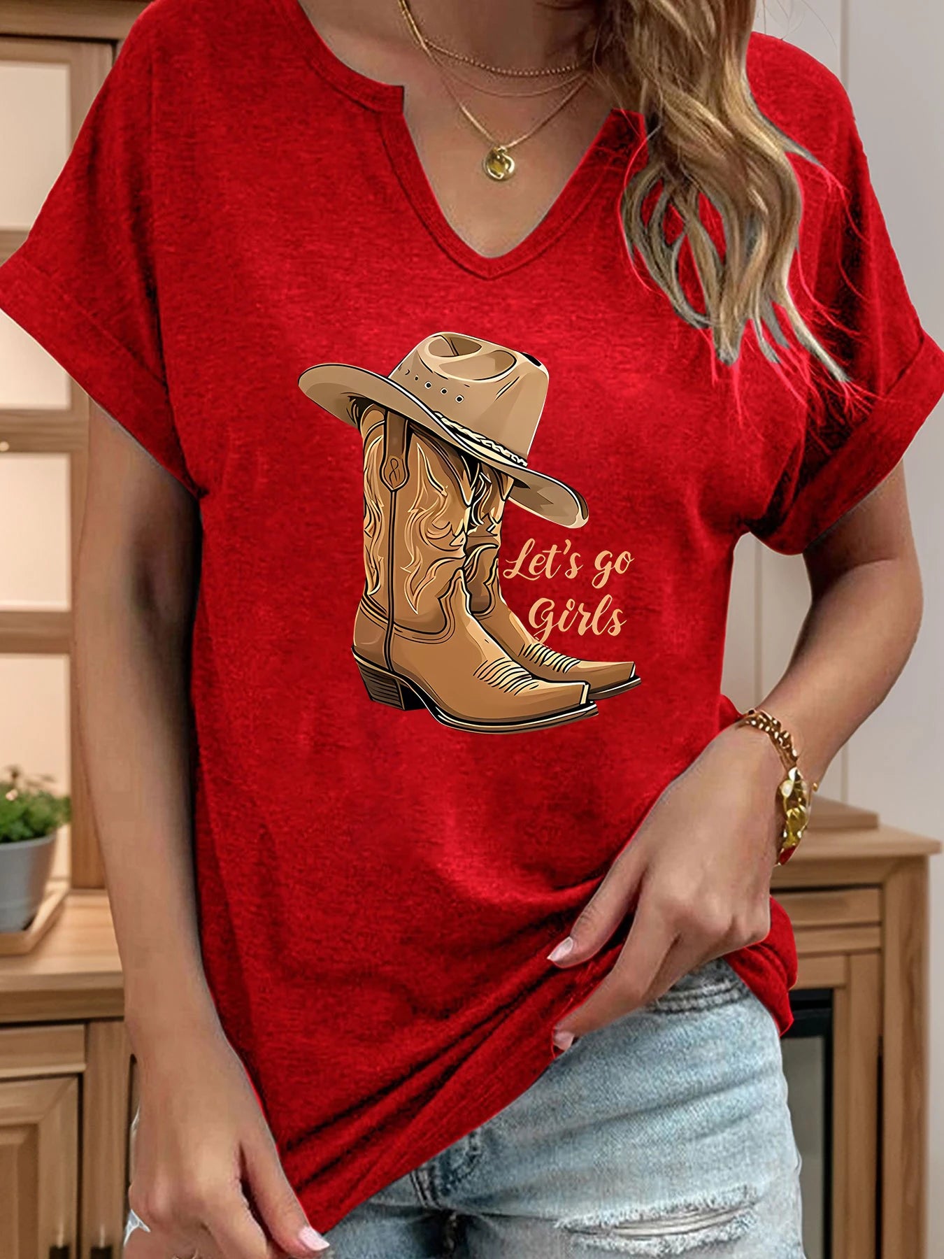 Western t-shirt "Let's Go Girls", dam