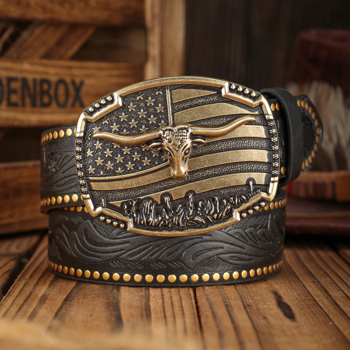 Cowboybälte i denim, retro